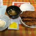 レストラン ふくしん - カツ丼（大）ソース多め、ポテトサラダ