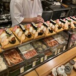 光寿司 - 座敷のお客さんのにぎり