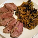 アロセリア ラ パンサ - 鴨とポルチーニ茸のパエリア