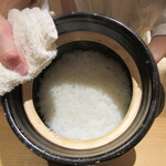 橦木町 しみず - 炊き立ての米、岐阜高山「いのちの壱」