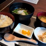 凛音 - 若鶏と茄子の柚子みぞれ定食（全景）