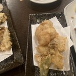 エキニシ酒場 もみじ丸 - 小イワシ天ぷら、白子の天ぷら、タコの天ぷら
