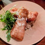 PEZ - 穴子のフリット　ゴボウのリゾットとポルチーニ