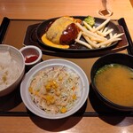 やよい軒 - 4種のチーズハンバーグ定食