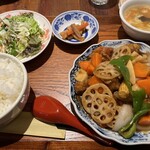 中国菜MIX - 黒酢スブタ定食1,380円