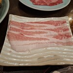しゃぶ禅 - 山形豚バラ肉のしゃぶしゃぶ肉の2皿目の残りです。