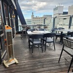 ザ・ルーフトップ・ブッチャー シカゴピザ ＆ ビア - エレベーターを降りてらすぐに広がるテラス