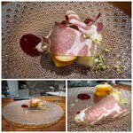 Refugeforestiere 五島 - 自家製生ハムもしっとり感があり、とても美味しい。合間に果物を頂くといいアクセントになり全体としてレヴェルの高い品。