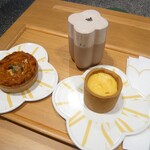 Zacaffè - キッシュ＋プディング＋チョコドリンク