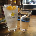 立ち呑みのさのや - チューハイと白波のお湯割り(2014.11.29)