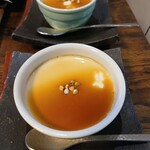 そばCafé なごみ - そばプリン250円はカホピョン会員それぞれにサービスなんです( 〃▽〃)　甘党夫にほとんど譲りましたが滑らかで蕎麦の香りがふわっとたまらない( *´艸)