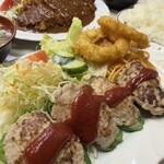 フジランチ - ピーマンの肉詰め ライス付き  みそ汁追加 