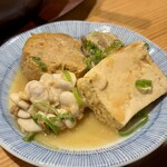 寿司トおでんにのや - 痛風鍋の中身(白子、牡蠣、あん肝、豆腐)