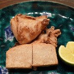 あさば - 虎ふぐ唐揚　　
      　　　大中寺芋