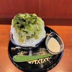 ひょうたんかふぇ - 抹茶かき氷(練乳トッピング)