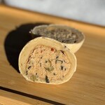 金熊温泉 明日香荘 - 野沢菜入り灰焼きおやきおから　250円