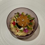 ロオジエ - 前菜：貝類とキャビア　宝石箱や〜