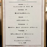 ラパン - コースの献立