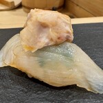 鮨 こん藤 - ウスバハギ肝のせ　◎◎
