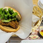 フレッシュネスバーガー - 料理写真:全貌です　ドリンクはホットコーヒー　酸味やや剛