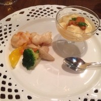 花閒 - ロブスターと野菜の炒めと冷製ウニ入り茶碗蒸し