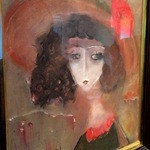 店名の由来の絵画（赤い帽子の少女」