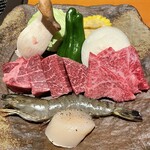 もりつぢ - お肉は左がヒレ、右が希少部位(名前忘れました)