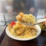 鶏龍軒 - エビチャーハン1,250円 エビトッピング350円 チャーハンリフト