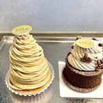 LuLu - ・和栗のモンブラン　　　　・ショコラミキュイ　　　　　　　店内にて撮影。