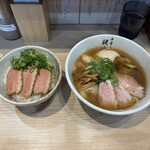 中華そば 鍵山 - "特上貝と鴨の中華そば"1,550円&"鴨チャーシュー丼"450円♪