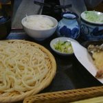 万吉うどん - もり＋えび天　定食