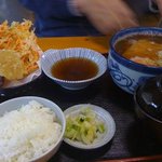 万吉うどん - きつね＋野菜天　定食