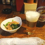 居酒屋 - 瓶ビールとお通し