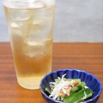 学大居酒屋nicome - 自家製スパイスハイボール、お通し