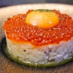 学大居酒屋nicome - イクラとチーズのクリームリゾット〜卵黄のせ〜