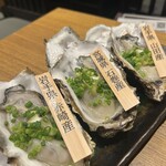 47都道府県の日本酒勢揃い 夢酒渋谷店 - 生牡蠣３種食べ比べ