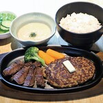 肉バル ココロ - 牛タンステーキ・ココロバーグセット