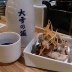 いなせや ハナレ - ぬる燗とカニ味噌合え