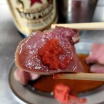 もつ焼つみき - 辛味をタップリつけて