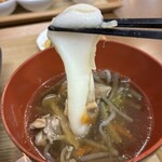 食堂 もちやかた - 雑煮もち　お餅が伸びる伸びる！