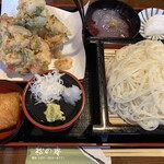 松の庵 - かき揚げうどん大盛り