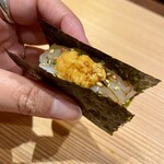 江戸富士 - ヤリイカとウニの手巻き