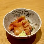 すしやのたい悟 - 赤貝刺身。プリプリの身と紐も楽しめる、大好きな一品(๑♡∀♡๑)