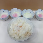 麺処 盛盛 - ライス（大盛り）+温玉トッピング×4