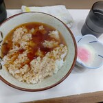 麺処 盛盛 - ライス（並盛、あんかけ仕様）+温玉トッピング
