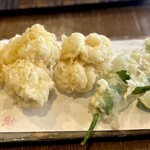 福助 - 本日の魚の天せいろ、この日はタラの白子 