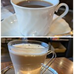 ヱビス珈琲 - ホットカフェオレ 550円、アメリカン450円✨️珈琲もかき氷に合います♪