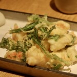 松玄 - 海老と春菊のちらし揚げ