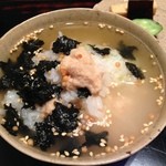 神楽坂 石かわ - 次に出汁をかけ、お茶漬けでいただきま〜す