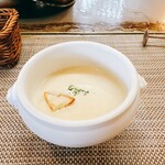ダイニングsakae - ランチセットのスープ   今日はカリフラワーのポタージュ